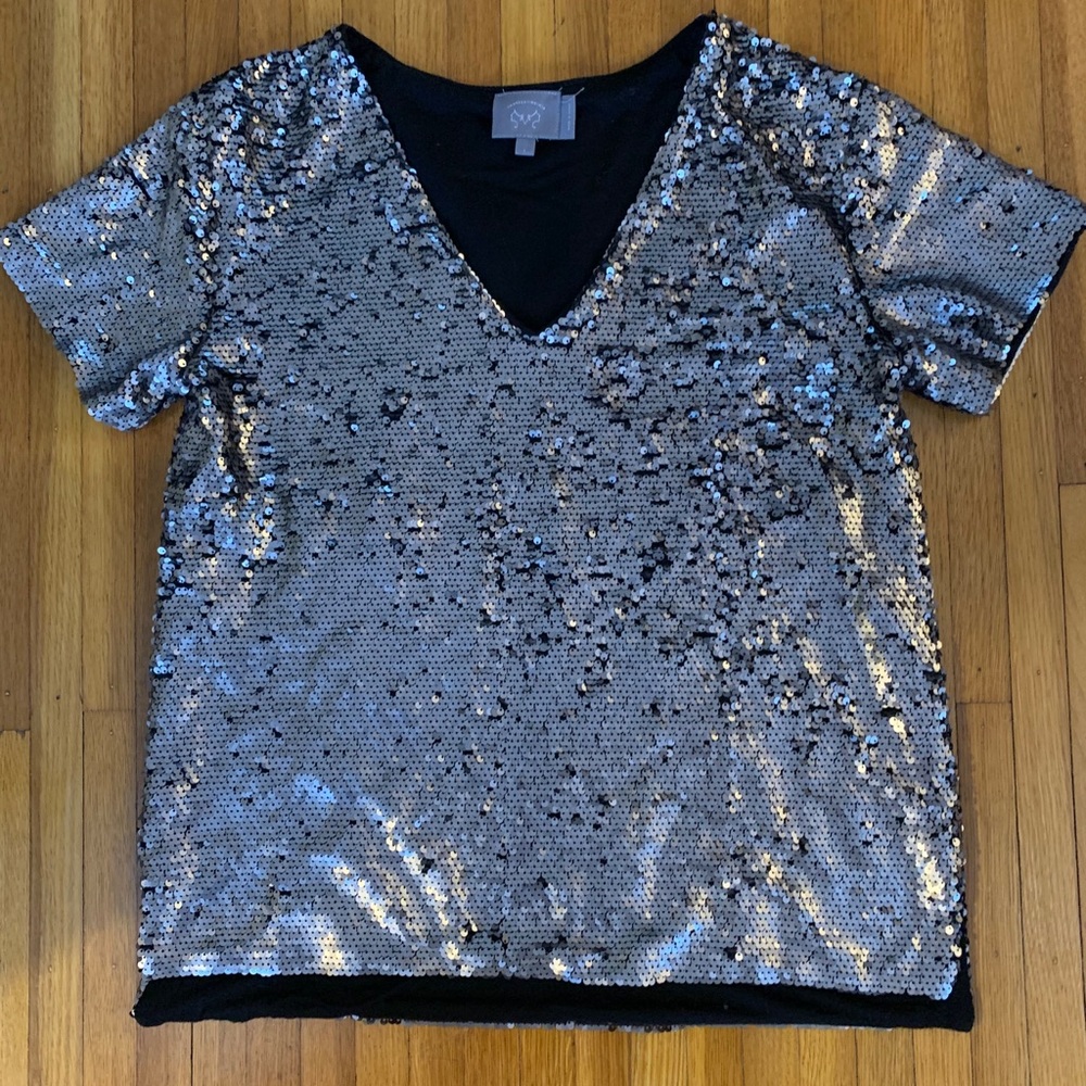 Vanessa Virginia Sequin Short Sleeve Top